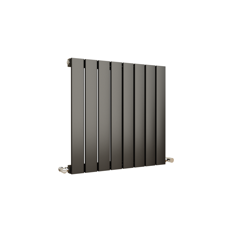 Eco Eleganza Midnight Black Horizontal Flat Designer Aluminium Radiator 600x600mm Single Panel 1841 BTU - Image 3