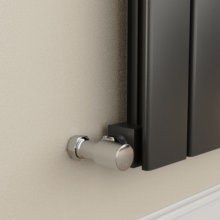 Eco Eleganza Anthracite Horizontal Flat Designer Aluminium Radiator 600x600mm Single Panel 1841 BTU - Image 4