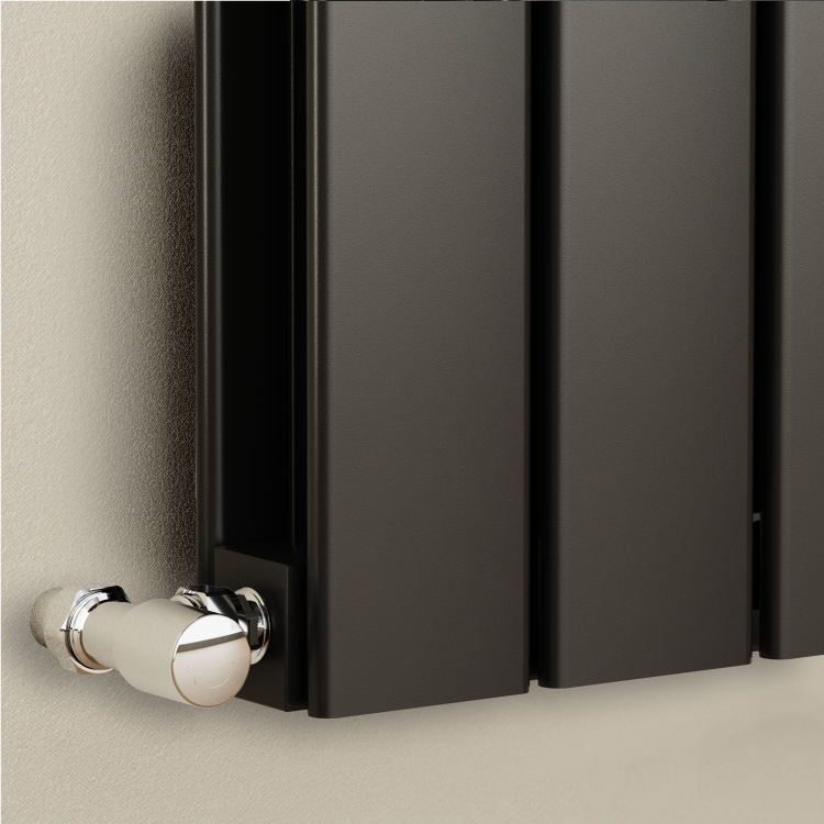 Eco Eleganza Midnight Black Vertical Flat Designer Aluminium Radiator 1800x300mm Double Panel 2928 BTU - Image 3