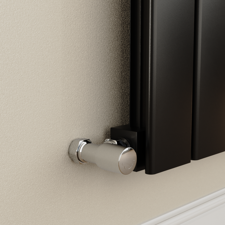 Eco Eleganza Midnight Black Vertical Flat Designer Aluminium Radiator 1800x450mm Single Panel 3388 BTU - Image 2