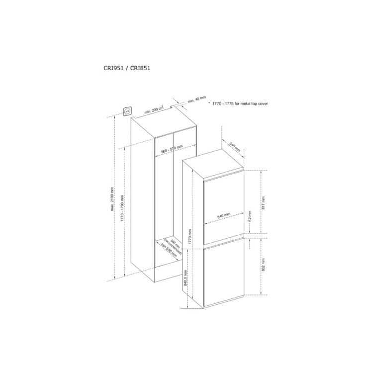 CDA 228 Litre 50/50 Integrated Fridge Freezer - Image 4