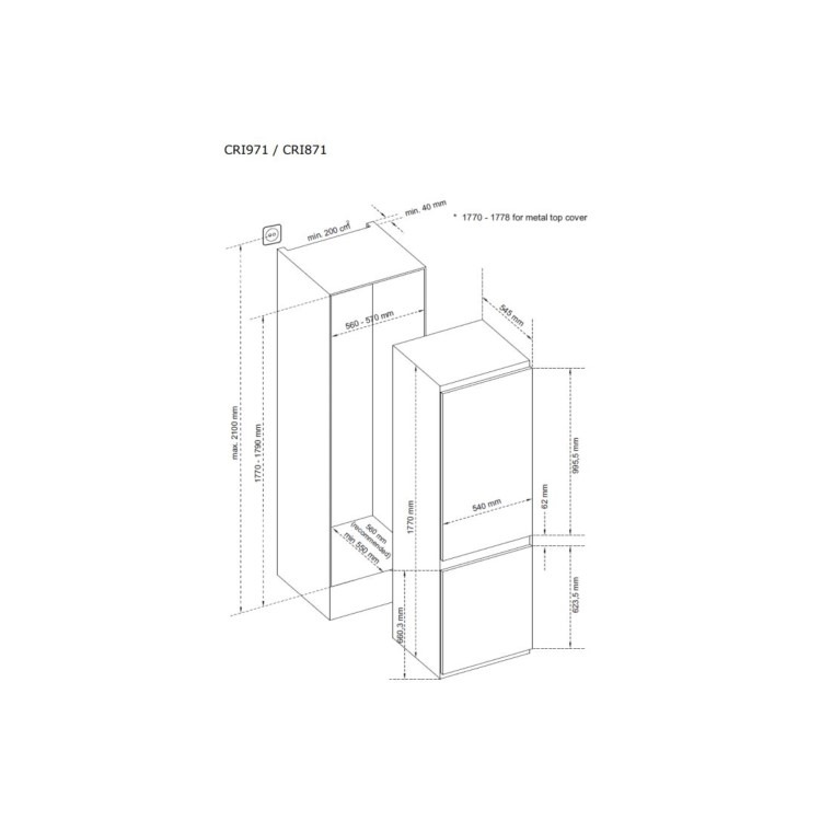 CDA 242 Litre 70/30 Integrated Fridge Freezer - Image 4