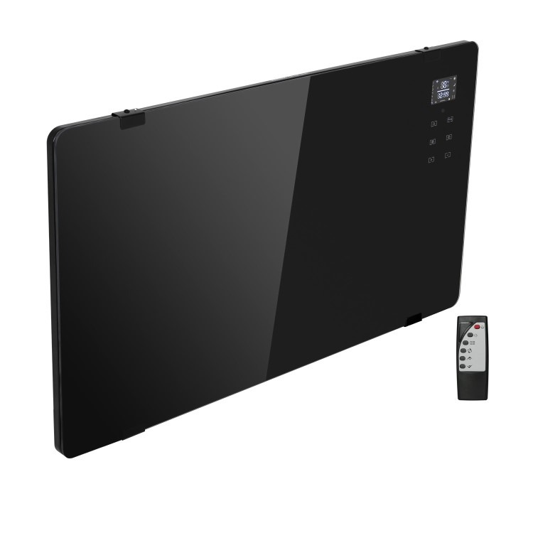 electriQ 2000W Smart Designer Glass Panel Heater - Wall Mountable & Bathroom Safe - Black - Image 7