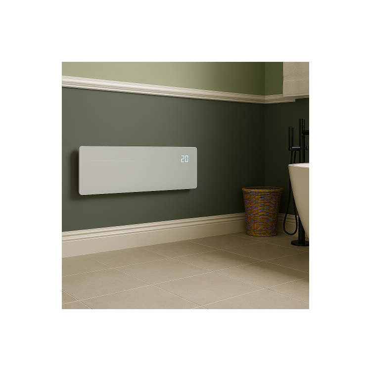 electriQ 750W Smart Slim Gloss White Glass Panel Heater Wall Mounted or Skirting Fitted Bathroom Safe Energy Efficient - Image 5
