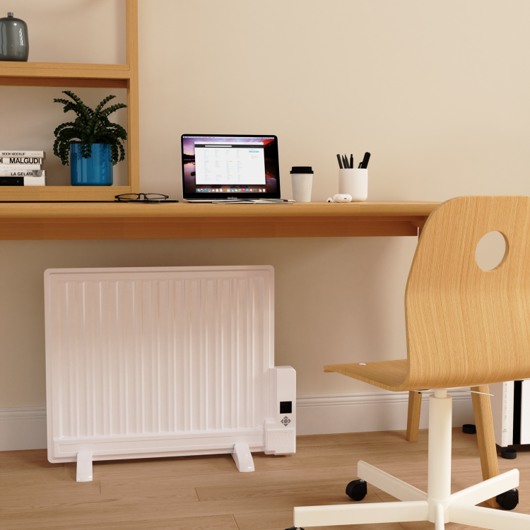 electriQ 600W Slim Wall Mounted Oil Filled Radiator H550xW720mm Weekly Timer - White - Image 4