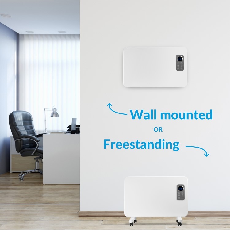 electriQ 1000W Slim Wall Mountable Panel Heater with Thermostat and Weekly Timer - Bathroom Safe - Image 4