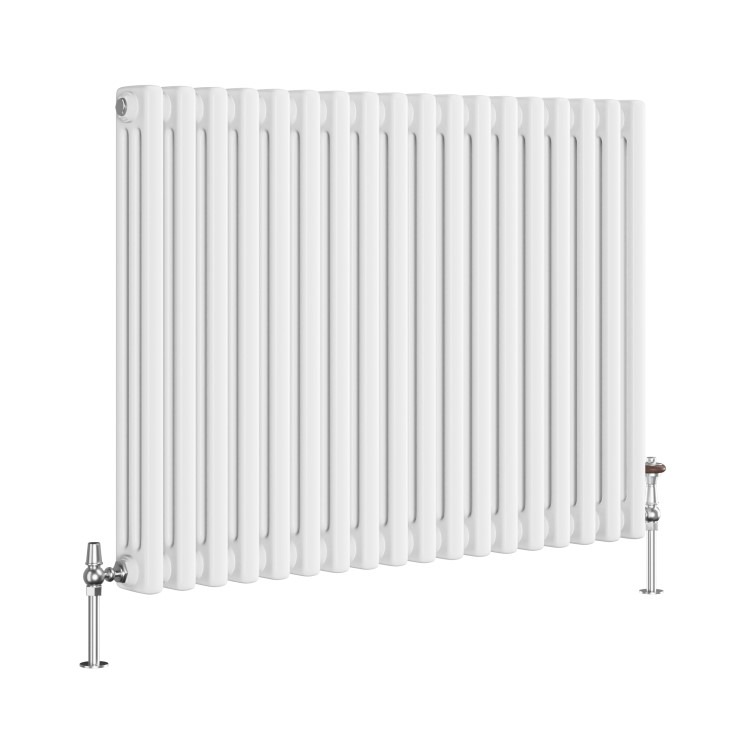 Reggio White Horizontal Triple Column Traditional Radiator 600x830mm 3581 BTU - Cast Iron Style - Image 3