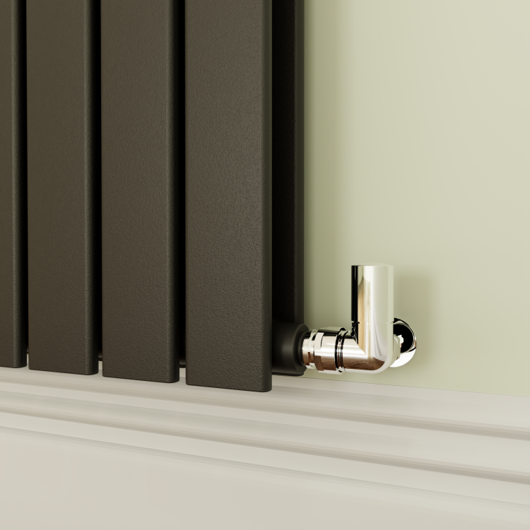 Riace Midnight Black Horizontal Flat Designer Radiator 800x884mm Double Panel 4286 BTU - Image 3