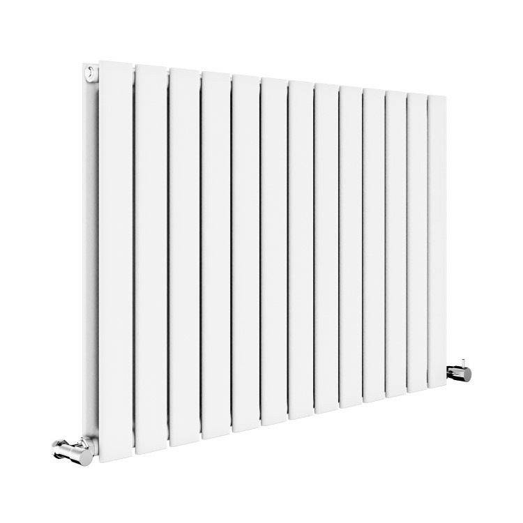 Riace White Horizontal Flat Designer Radiator 600x884mm Double Panel 3342 BTU - Image 3