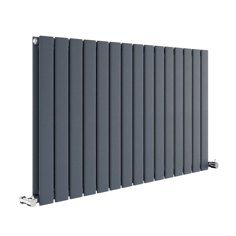 Riace Anthracite Horizontal Flat Designer Radiator 600x1020mm Double Panel 3856 BTU - Image 3