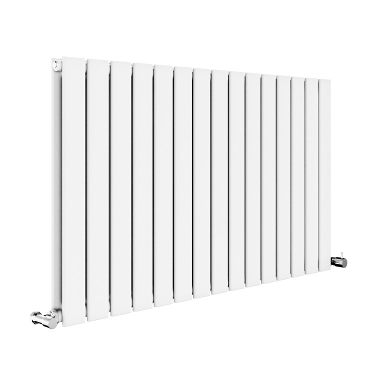 Riace White Horizontal Flat Designer Radiator 600x1020mm Double Panel 3856 BTU - Image 3