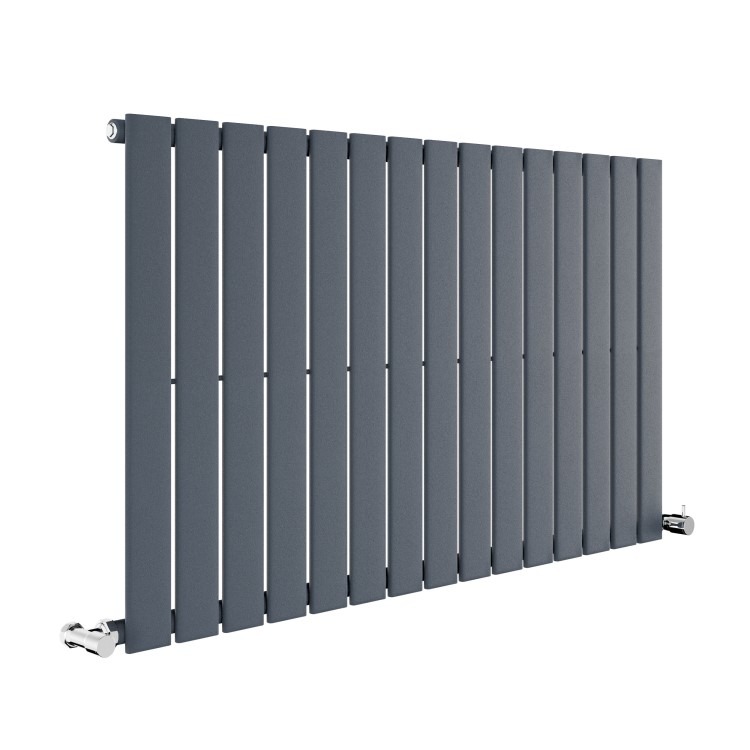 Riace Anthracite Horizontal Flat Designer Radiator 600x1020mm Single Panel 2383 BTU - Image 3