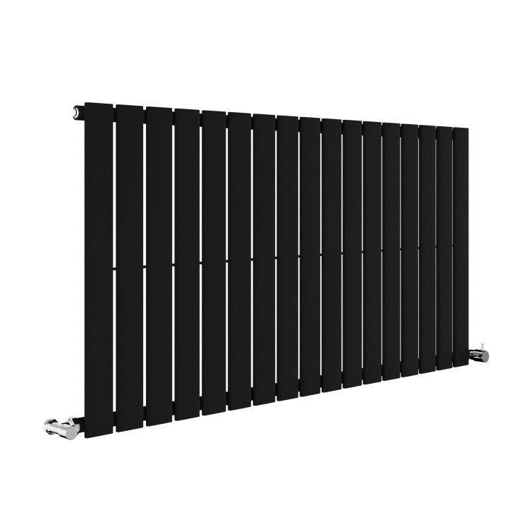 Riace Midnight Black Horizontal Flat Designer Radiator 600x1156mm Single Panel 2701 BTU - Image 3