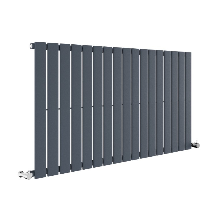 Riace Anthracite Horizontal Flat Designer Radiator 600x1156mm Single Panel 2701 BTU - Image 3