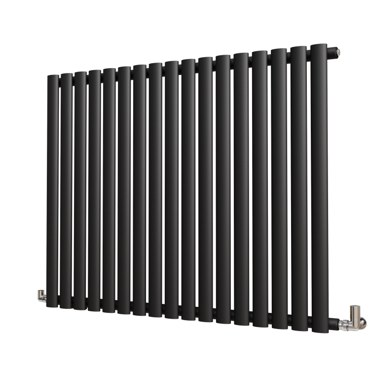 Sorrento Midnight Black Horizontal Oval Designer Radiator 800x1003mm Single Panel 3311 BTU - Image 3