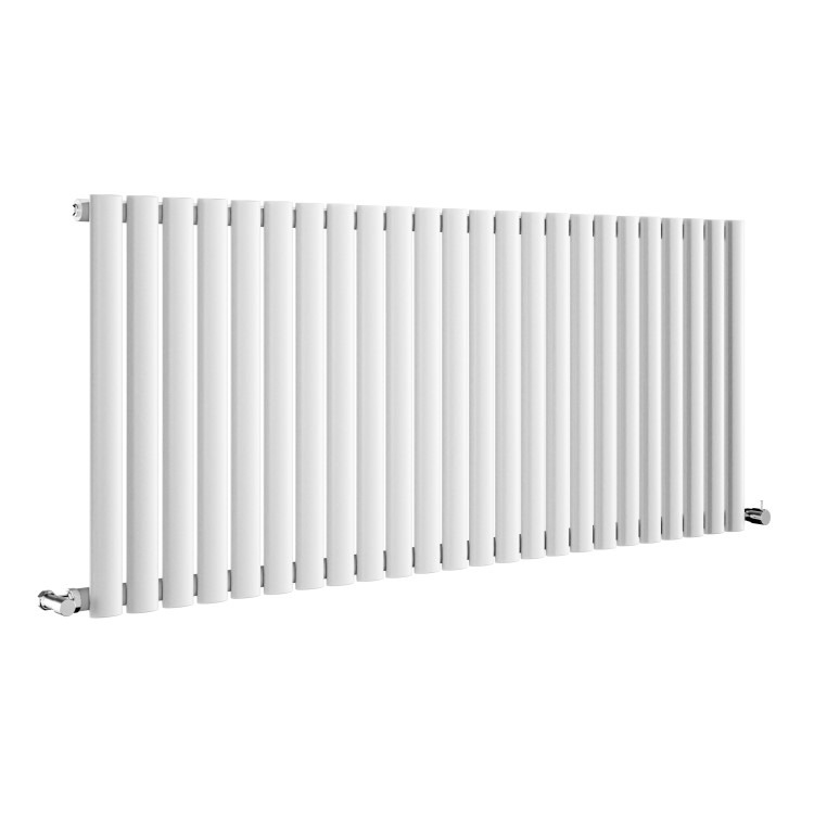 Sorrento White Horizontal Oval Designer Radiator 600x1416mm Single Panel 3783 BTU - Image 3