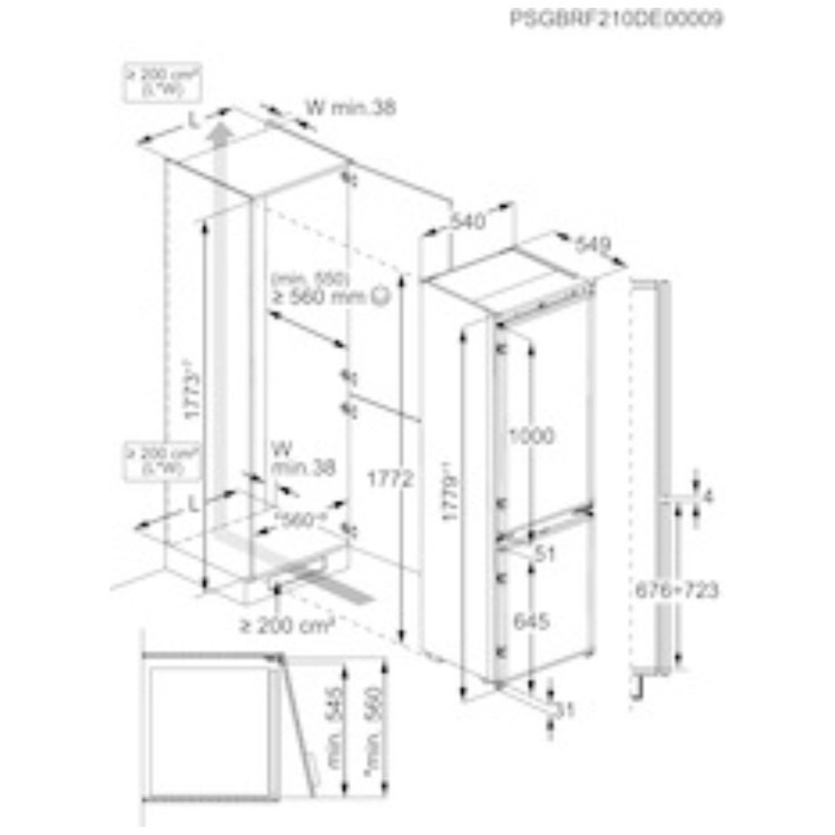 AEG Series 7000 257 Litre 70/30 Integrated Fridge Freezer - Image 8