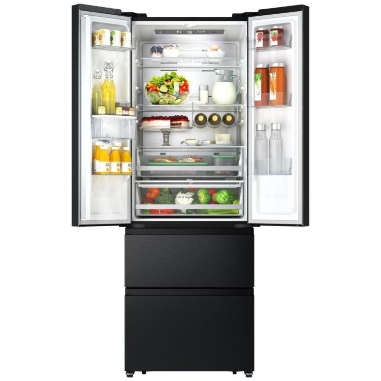 Hisense PureFlat Slim 485 Litre French Style American Fridge Freezer - Black - Image 4