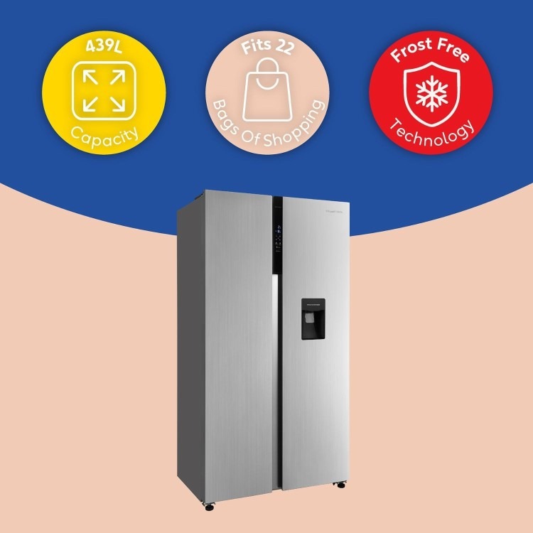Russell Hobbs 439 Litre Side-By-Side American Fridge Freezer - Stainless Steel - Image 6