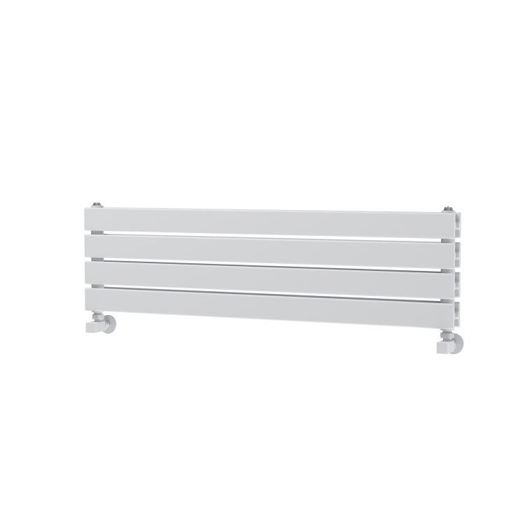 Riace Linea White Flat Designer Radiator 280x1000mm Double Panel 1655 BTU - Horizontal Bars - Image 4
