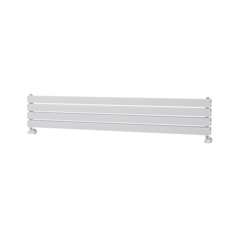 Riace Linea White Flat Designer Radiator 280x1600mm Double Panel 2512 BTU - Horizontal Bars - Image 4