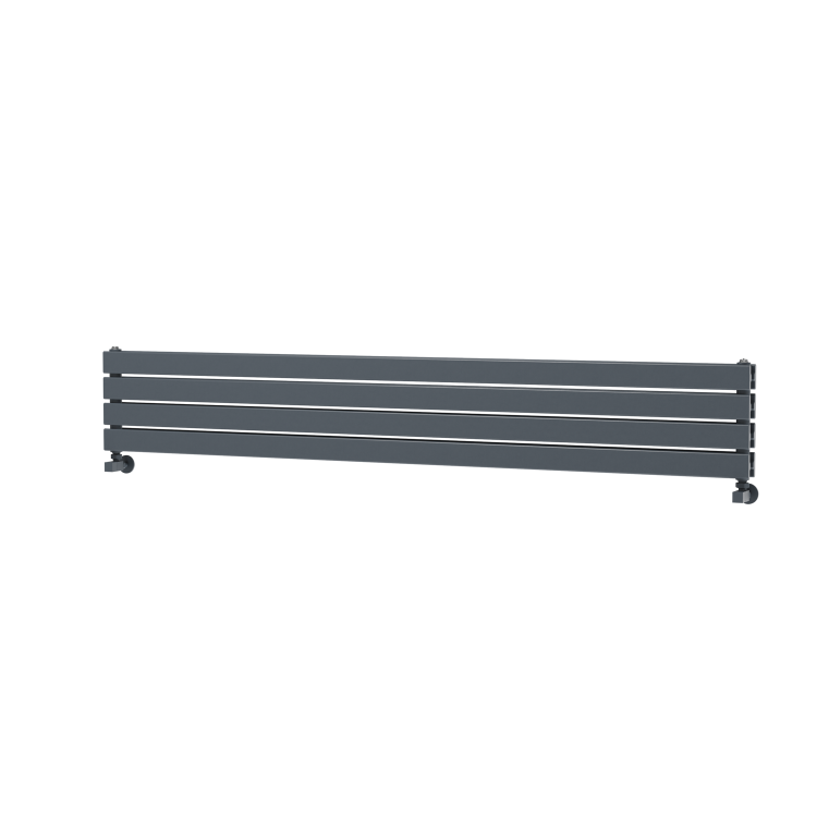 Riace Linea Dark Grey Anthracite Flat Designer Radiator 280x1800mm Double Panel 2778 BTU - Horizontal Bars - Image 4