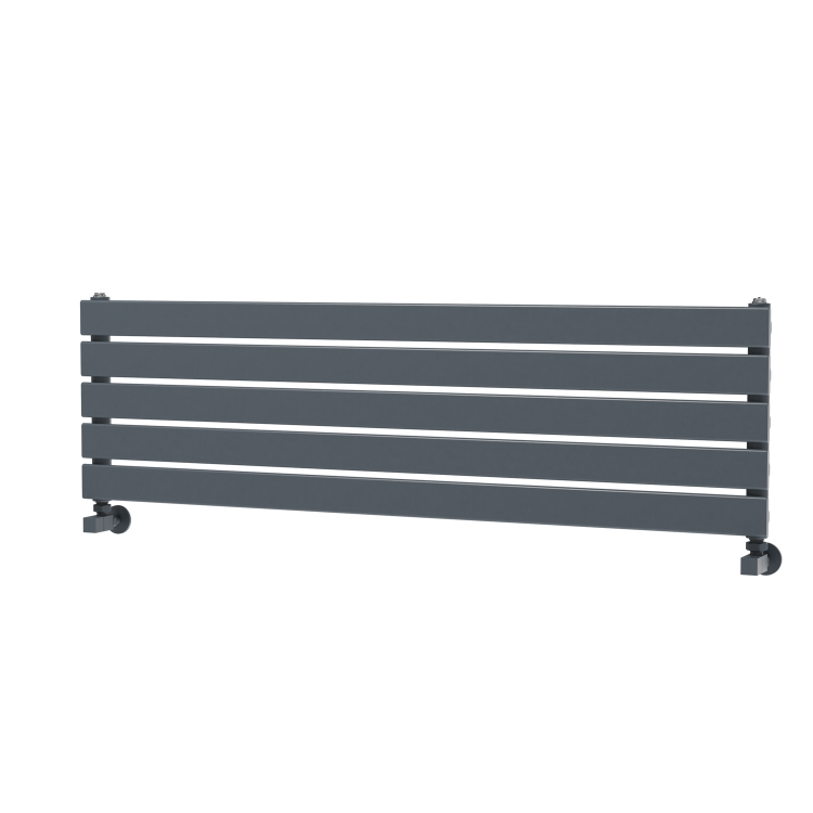 Riace Linea Dark Grey Anthracite Flat Designer Radiator 350x1200mm Single Panel 1601 BTU - Horizontal Bars - Image 4