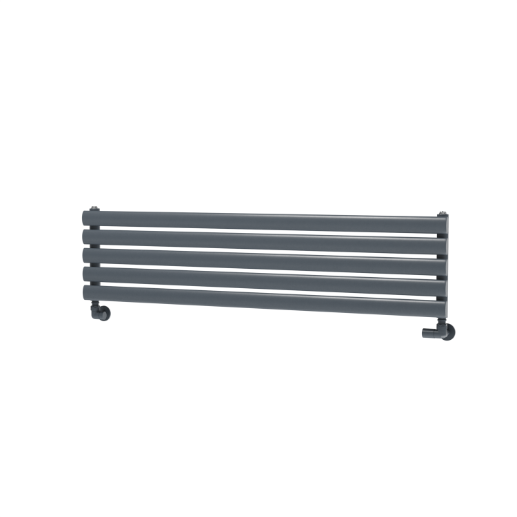 Sorrento Linea Dark Grey Anthracite Oval Designer Radiator 295x1200mm Single Panel 1433 BTU - Horizontal Bars - Image 4
