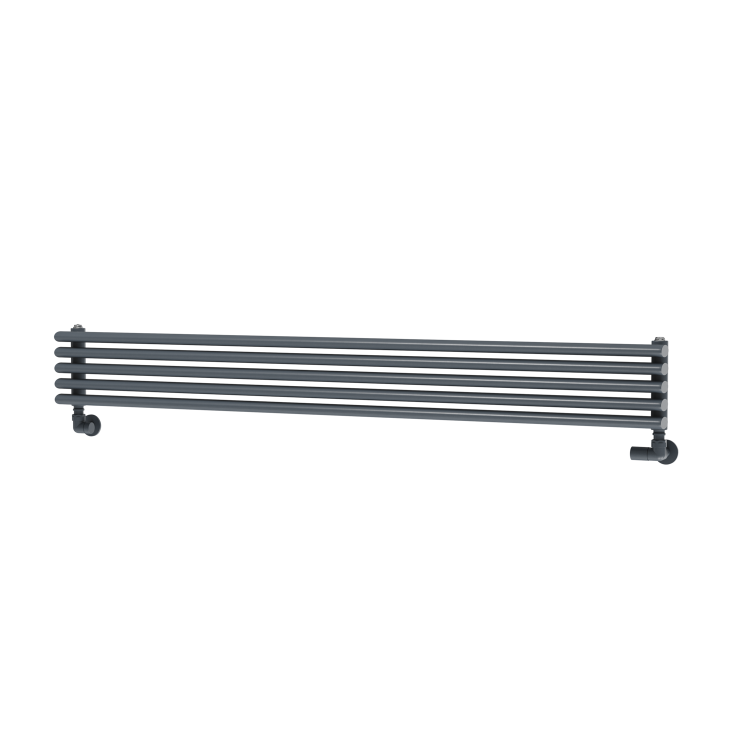 Ventura Linea Dark Grey Anthracite Oval Unique Designer Radiator 175x1400mm Single Panel 1348 BTU - Horizontal Bars - Image 4