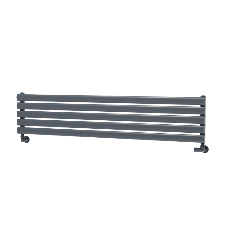 Sorrento Linea Dark Grey Anthracite Oval Designer Radiator 295x1400mm Single Panel 1659 BTU - Horizontal Bars - Image 4