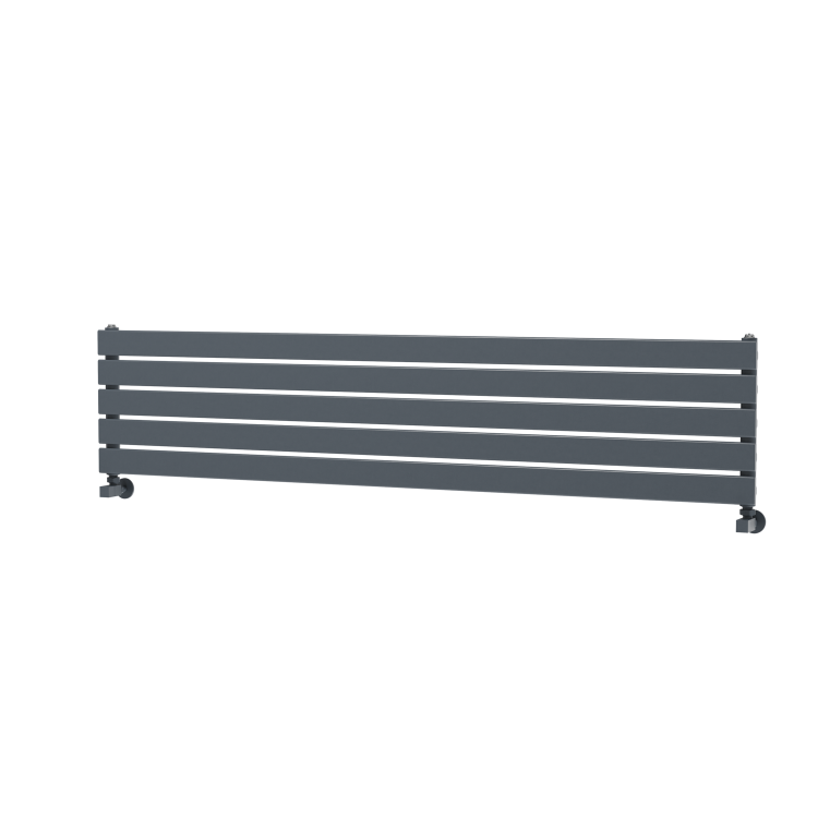 Riace Linea Dark Grey Anthracite Flat Designer Radiator 350x1600mm Single Panel 2109 BTU - Horizontal Bars - Image 4