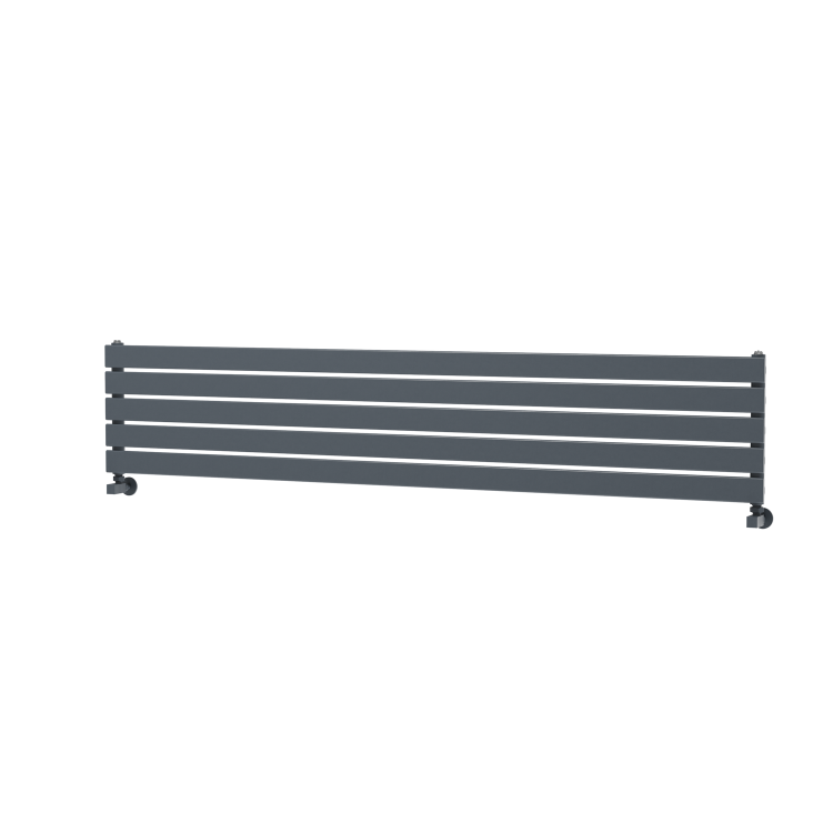 Riace Linea Dark Grey Anthracite Flat Designer Radiator 350x1800mm Single Panel 2372 BTU - Horizontal Bars - Image 4
