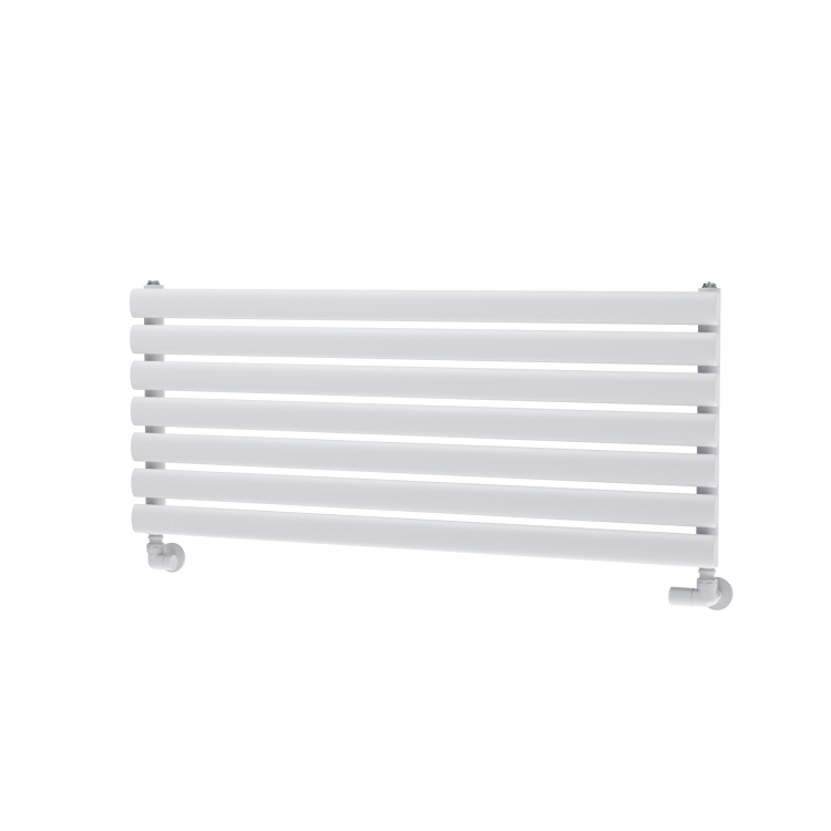 Sorrento Linea White Oval Designer Radiator 413x1000mm Single Panel 1696 BTU - Horizontal Bars - Image 3