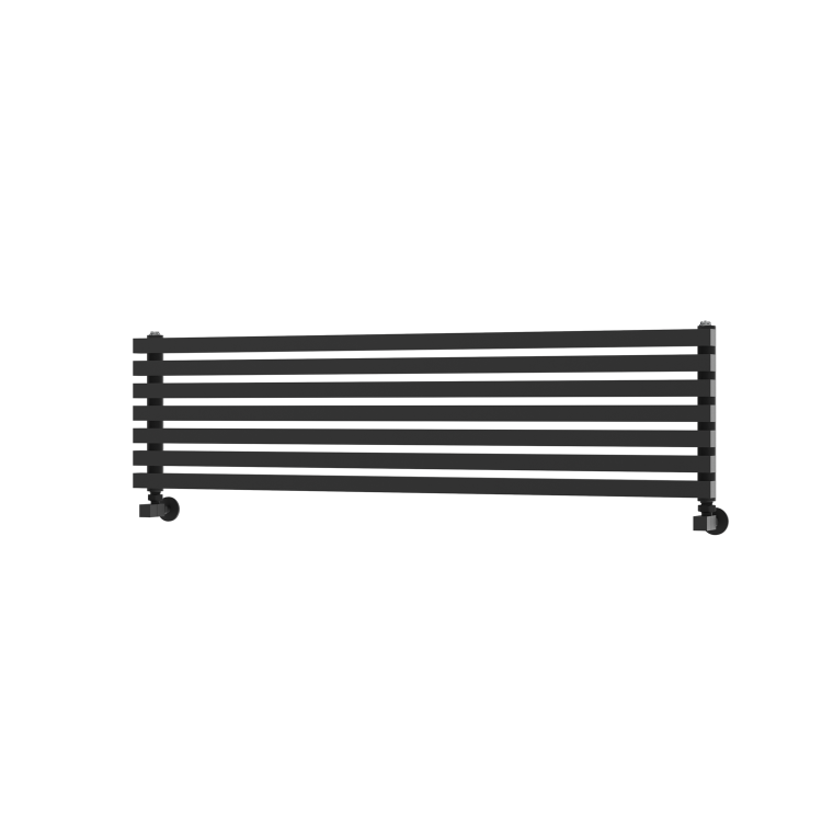 Ravello Linea Midnight Black Square Designer Radiator 315x1200mm Single Panel 1771 BTU - Horizontal Bars - Image 4