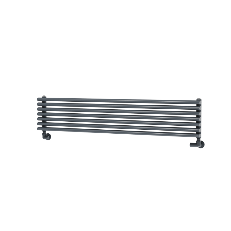 Ventura Linea Dark Grey Anthracite Oval Unique Designer Radiator 245x1200mm Single Panel 1553 BTU - Horizontal Bars - Image 4
