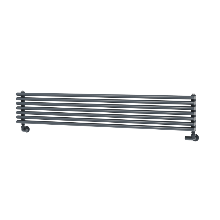Ventura Linea Dark Grey Anthracite Oval Unique Designer Radiator 245x1400mm Single Panel 1860 BTU - Horizontal Bars - Image 4