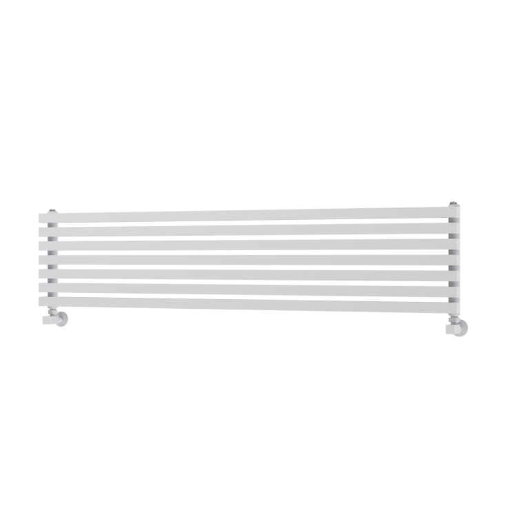 Ravello Linea White Square Designer Radiator 315x1400mm Single Panel 2034 BTU - Horizontal Bars - Image 4