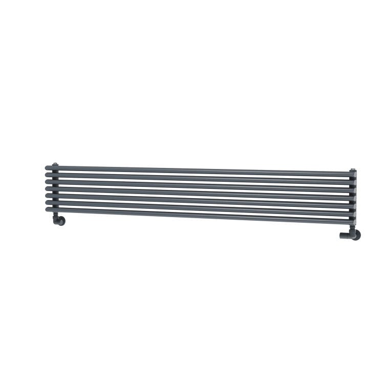 Ventura Linea Dark Grey Anthracite Oval Unique Designer Radiator 245x1600mm Single Panel 2171 BTU - Horizontal Bars - Image 4