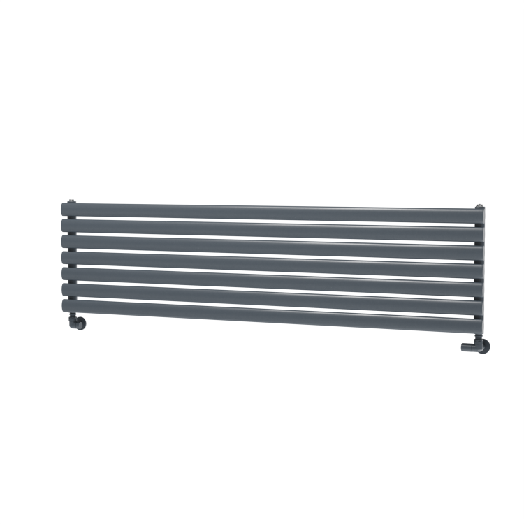 Sorrento Linea Dark Grey Anthracite Oval Designer Radiator 413x1600mm Single Panel 2645 BTU - Horizontal Bars - Image 4