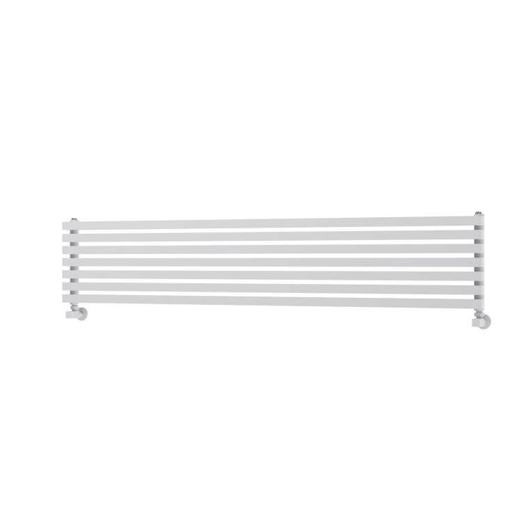 Ravello Linea White Square Designer Radiator 315x1600mm Single Panel 2297 BTU - Horizontal Bars - Image 4