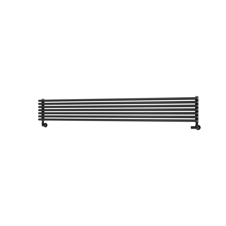 Ventura Linea Midnight Black Oval Unique Designer Radiator 245x1800mm Single Panel 2478 BTU - Horizontal Bars - Image 4