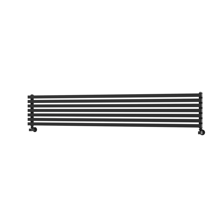 Sorrento Linea White Oval Designer Radiator 472x1400mm Single Panel 2655 BTU - Horizontal Bars - Image 4