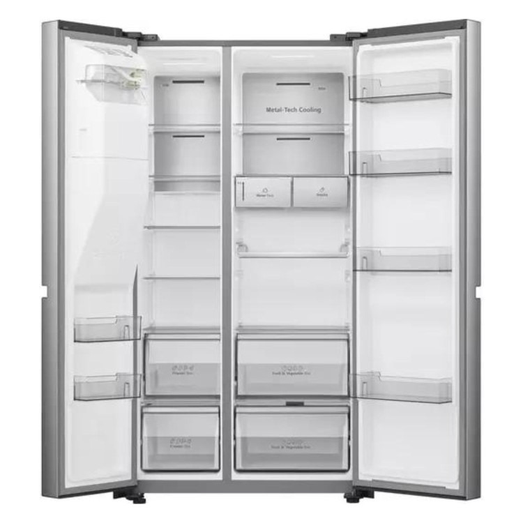 Hisense 632 Litre American Side-by-side Fridge Freezer - Stainless Steel - Image 4