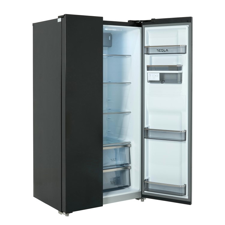 Tesla 582 Litre Side-By-Side American Fridge Freezer - Black - Image 4