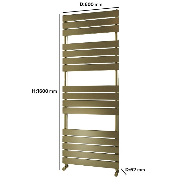 Brass Towel Radiator 1600 x 600mm - Tundra - Image 5