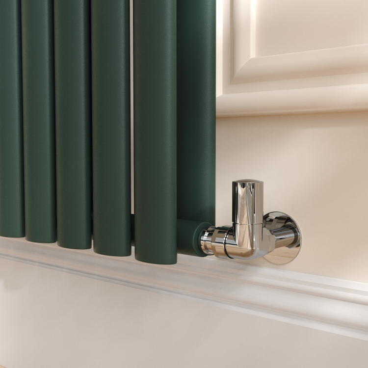 Sorrento Evergreen Vertical Oval Designer Radiator 1800x590mm Double Panel 6229 BTU - Image 3