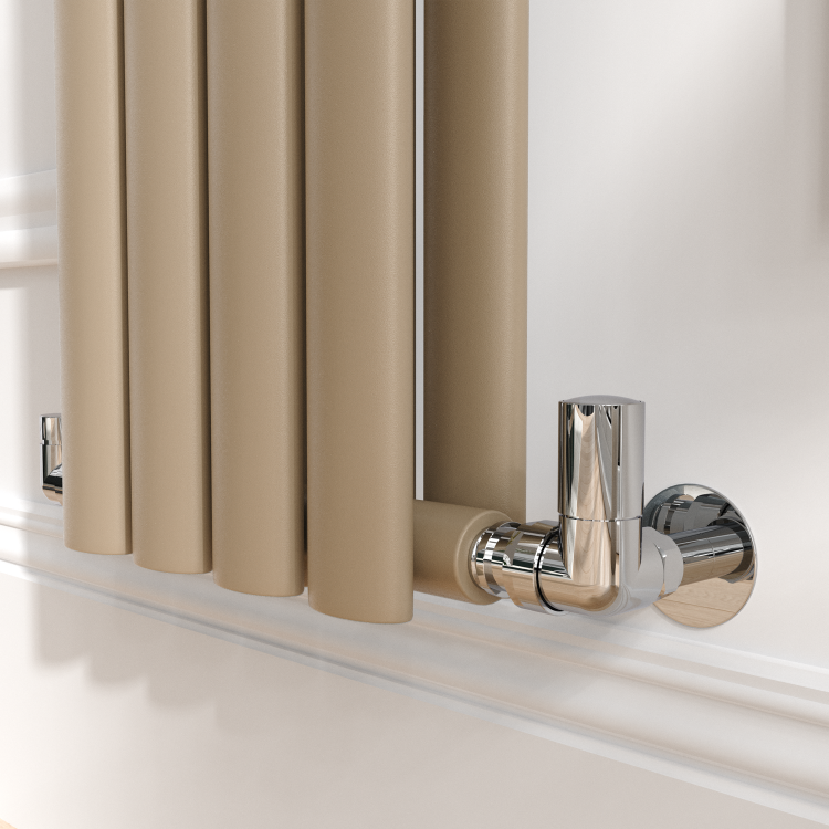 Sorrento Beige grey Vertical Oval Designer Radiator 1600x236mm Double Panel 2234 BTU - Image 3