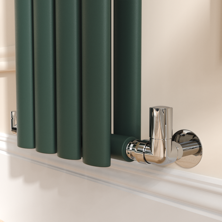 Sorrento Evergreen Vertical Oval Designer Radiator 1600x236mm Double Panel 2234 BTU - Image 5