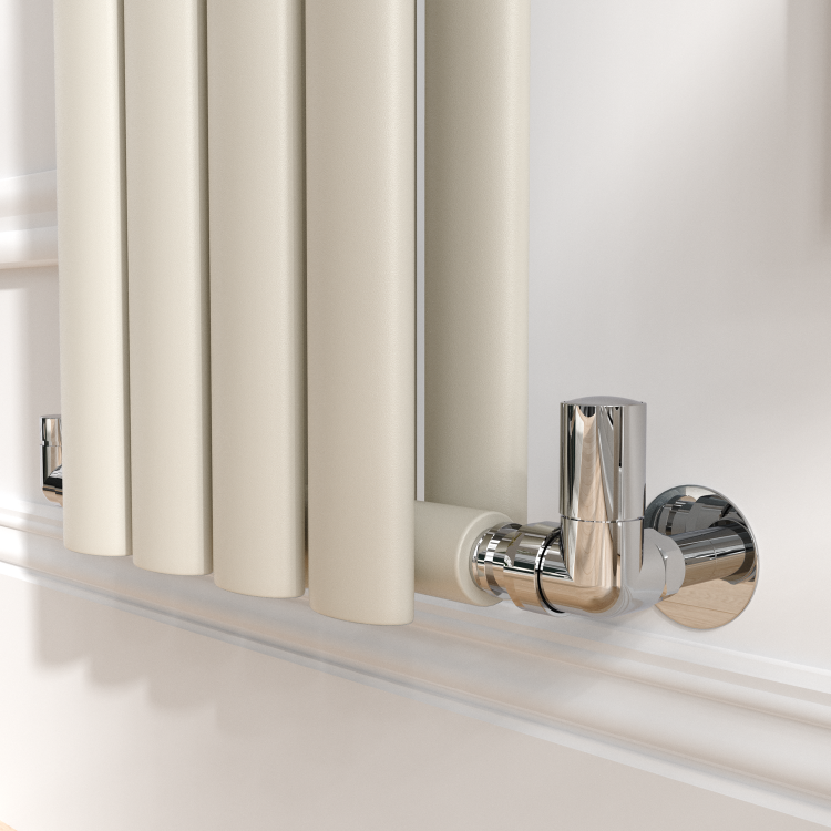 Sorrento Linen Vertical Oval Designer Radiator 1600x236mm Double Panel 2234 BTU - Image 3