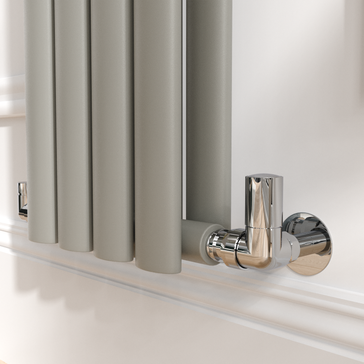 Sorrento Smoked Stone Vertical Oval Designer Radiator 1600x236mm Double Panel 2234 BTU - Image 3